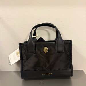 NWT Kurt Geiger Black Quilted Mini Bag with Gold Emblem